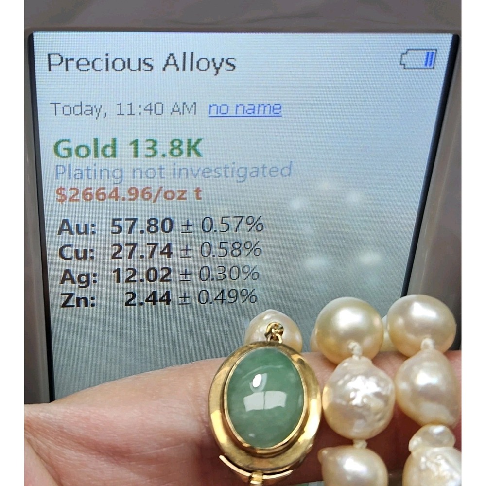Natural Baroque Pearl necklace 18" 8.8mm Pearls Yellow Gold Jade Clasp HK - Picture 16 of 16